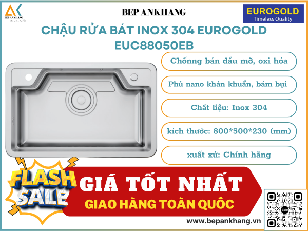 Chậu rửa bát chống xướt Eurogold EUC88050EB